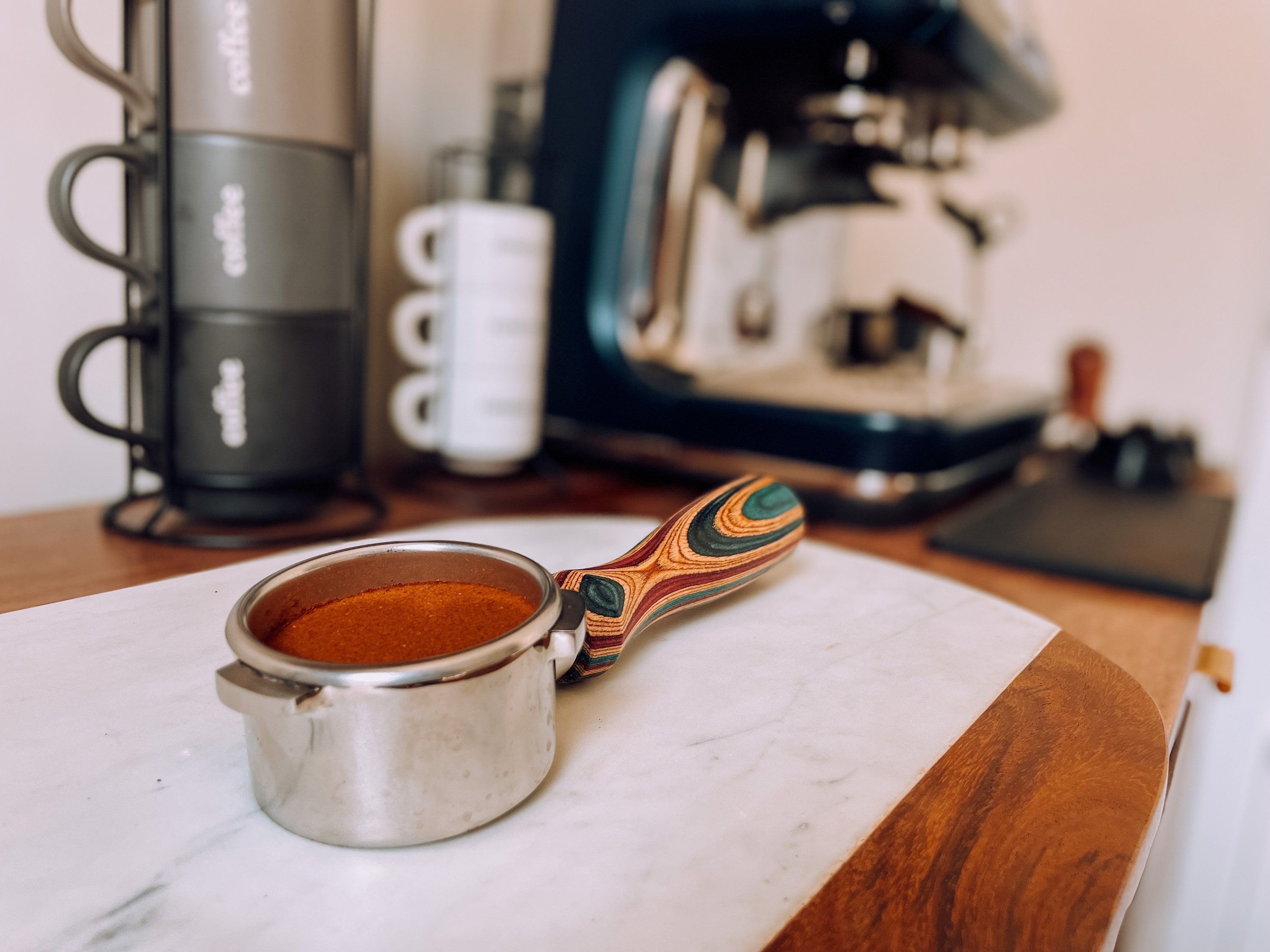  Skateboard Wood Breville/Sage Delonghi 54mm eco-friendly Bottomless Portafilter  — thumbnail 4