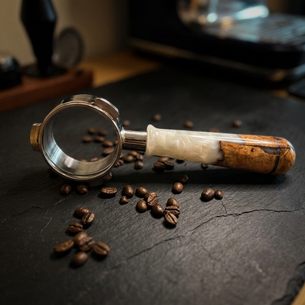WhiteResin & Wood 54mm Bottomless Portafilter — thumbnail 2